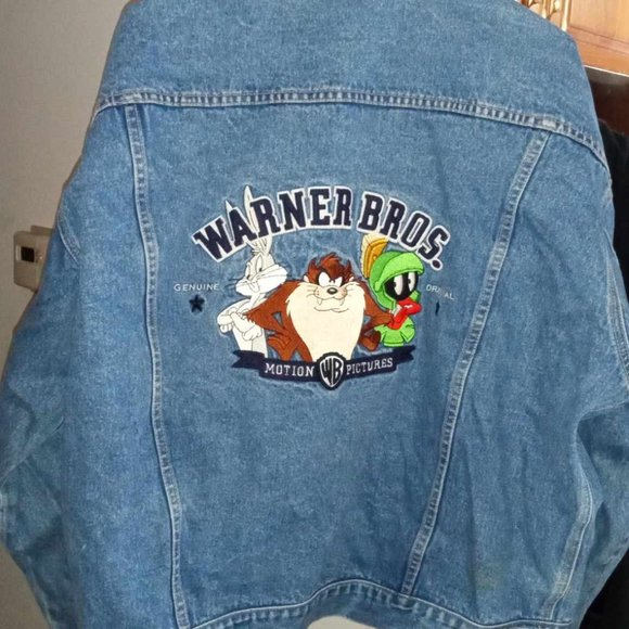 Warner Brothers Motion Pictures Vintage Denim Jacket Size XL - Picture 2 of 6